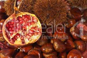 Chestnuts and pomegranate