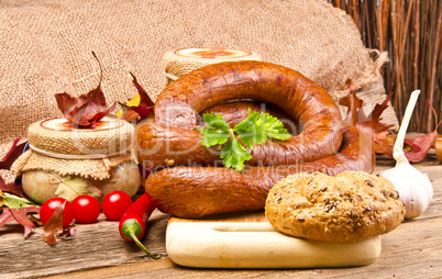 Home-baked Polish sausage (Swojska)