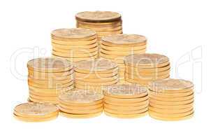 Stack of golden eagle coins