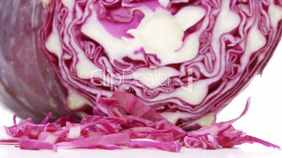 red cabbage with cuttings closeup