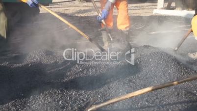 Laying of asphalt. Russia