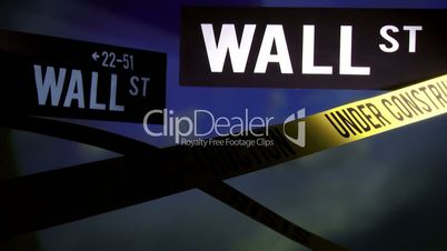 Wall Street - under construction, economy crisis