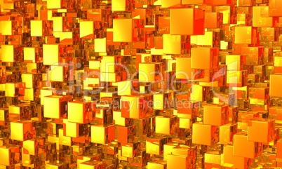 Mega cubes background gold 01