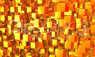 Mega cubes background gold 01