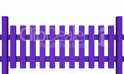 3D Holzzaun - violett freigestellt 03