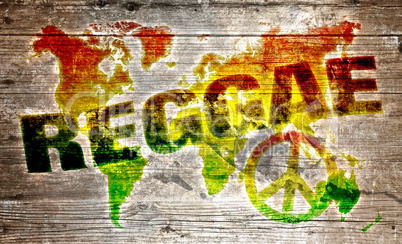 World reggae music concept for peace