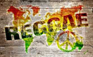 World reggae music concept for peace