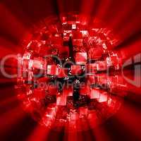 Lightcubes discoball red black