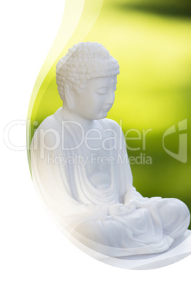 Grußkarte mit Wellen - Der Weisse Buddha