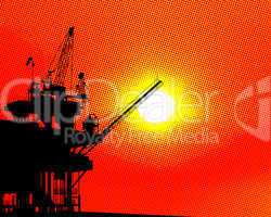 Oil platform halftone