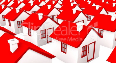 Häuser in Massenproduktion - weiß rot