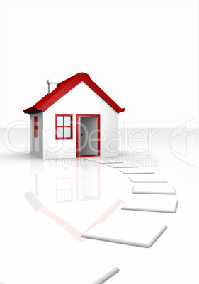 Das kleine süße Haus mit rotem Dach