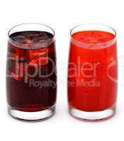 two glass of cold juice
