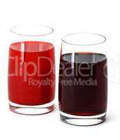 two glass of  juice