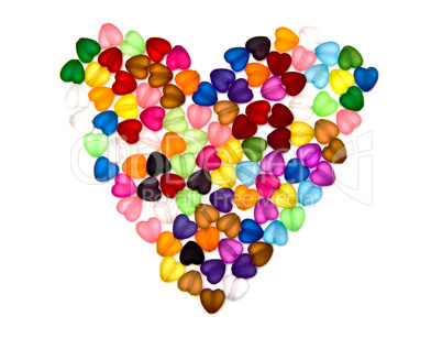 Colorful beads, heart shape