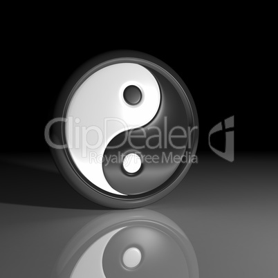 3D - Yin und Yang Symbol bei Nacht