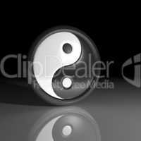 3D - Yin und Yang Symbol bei Nacht