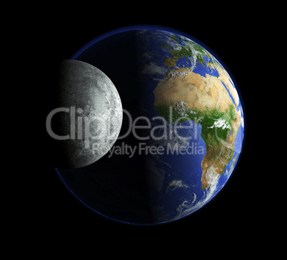 Unsere Erde und der Mond