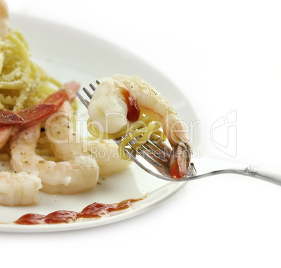 Spaghetti With Shrimps