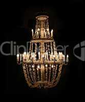 chandelier in dark