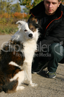 man and dog