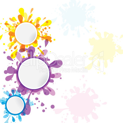 Abstract colorful banner template ink