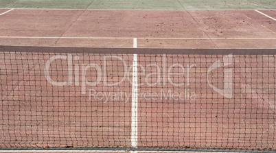 Tennis court with net