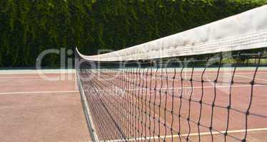 Tennis court with net