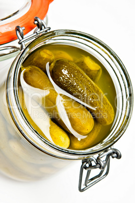 Pickles in glass