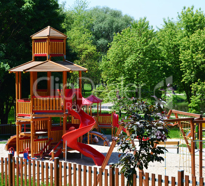Modern playground in a leisure park