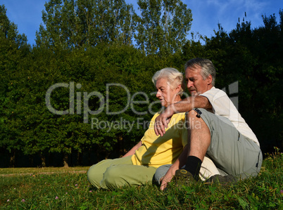 Senior couple relaxing in nature