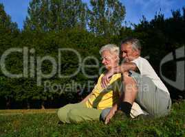 Senior couple relaxing in nature