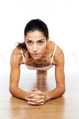 Athletic Girl Doing Stretching Exercises