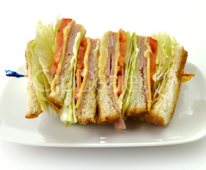 Turkey Or Ham Club Sandwich
