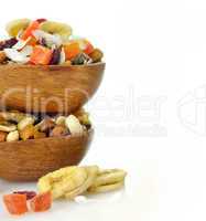 mixed dried fruit, nuts and seeds