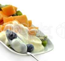 fruits with yogurt