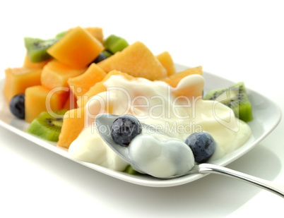 fruits with yogurt