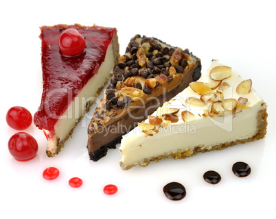 slices of cheesecakes