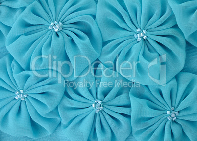 Blue fabric flowers