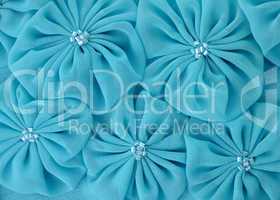 Blue fabric flowers