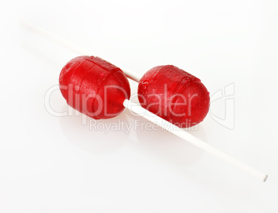 two red  lollipops