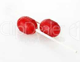 two red  lollipops