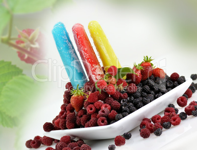 ice cream and berries