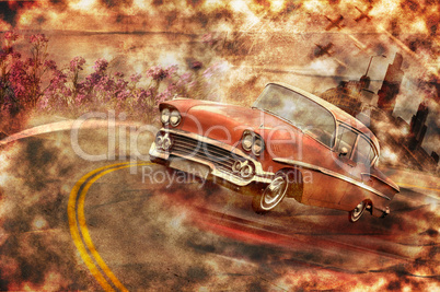 vintage car grunge background