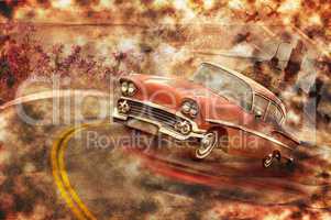 vintage car grunge background