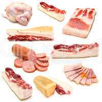 Meat collection isolated on white background