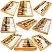 Set of accounting abacus for financial calculations