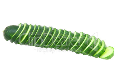 Sliced Cucumber Isolated on White Background