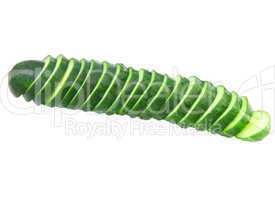 Sliced Cucumber Isolated on White Background