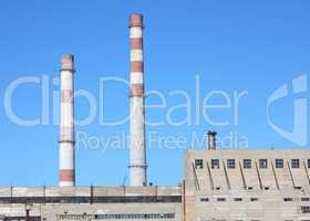 chimneys  large plant against the blue sky